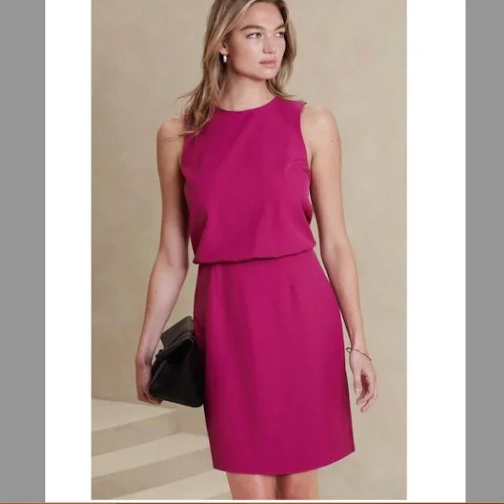 Banana Republic SCULPTED BLOUSANT-WAIST MINI DRESS size 16 NWT